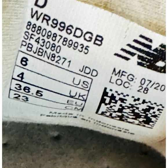 New Balance 996 Womens 6 Wide Gray Tape Floral Flower Sneakers Shoes - Picture 12 of 13